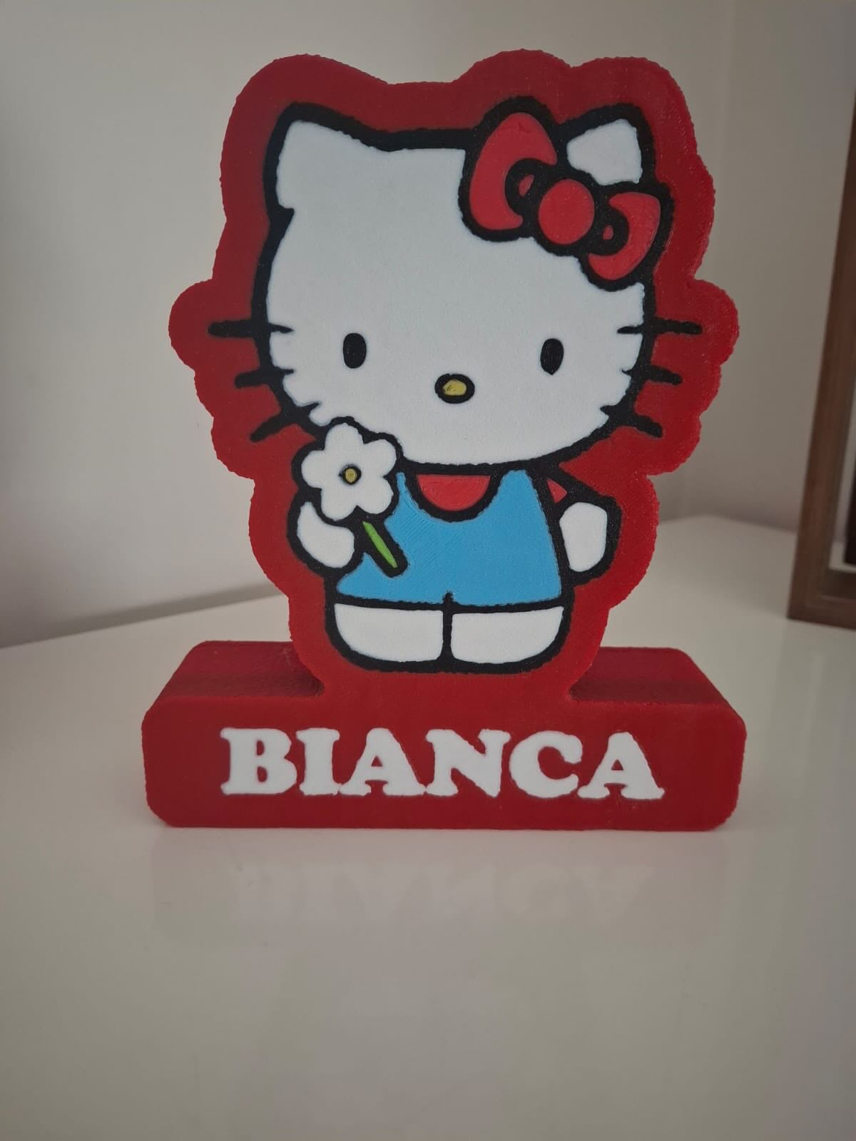 Candeeiro Personalizado Hello Kitty 3D com Nome e Iluminação