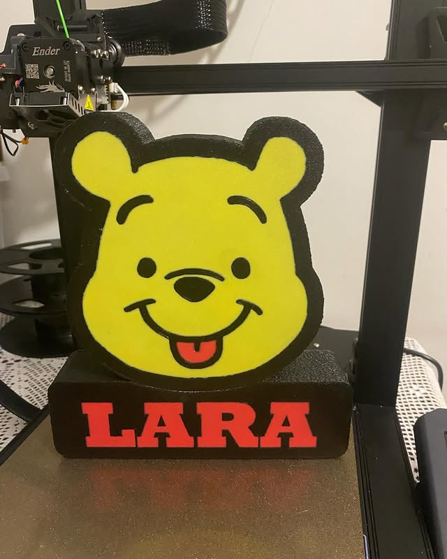 Candeeiro Personalizado Pooh 3D com Nome e Iluminação 4