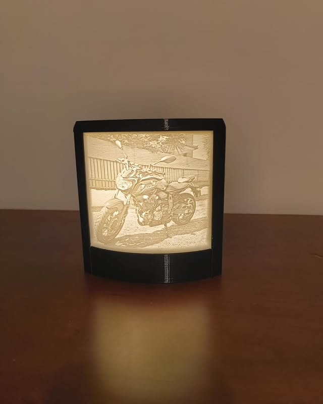 Candeeiro Personalizado Moto 3D com Iluminação